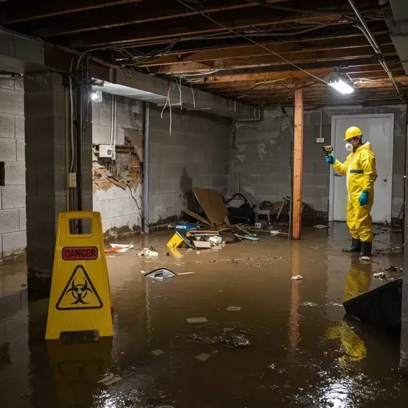 Flooded Basement Electrical Hazard in Oak Grove, VA Property